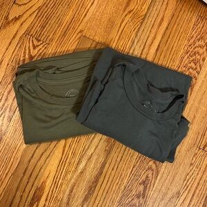 True Classic Set of 2 Short Sleeve Crew Neck Tees - Sage Green and Gray